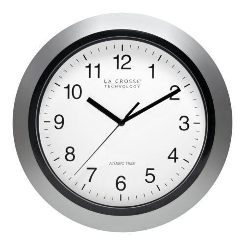 WT-3129S La Crosse Technology 12" Atomic Analog Wall Clock - Silver Open Box