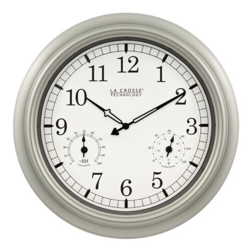 WT-3181PL-Q La Crosse Technology 18" In/Out Quartz Analog Wall Clock - Open Box