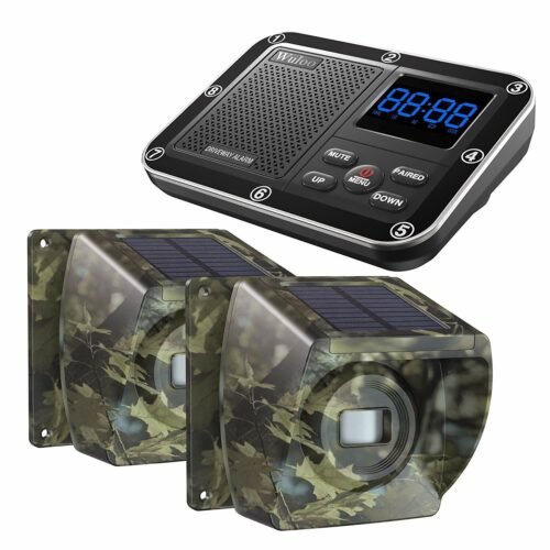 Wuloo Solar Powered Driveway Alarms 1800feet Long Range Wireless Motion Sensors