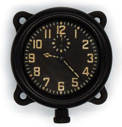 WWII 1939 Soviet AirForce Cockpit Clock ACO (AChO) for I-16 fighters, w/ Heater!
