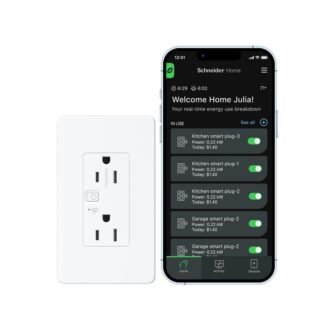 X Series 15 Amp 125-Volt Receptable Decorator Outlet Smart Wifi Matter White...