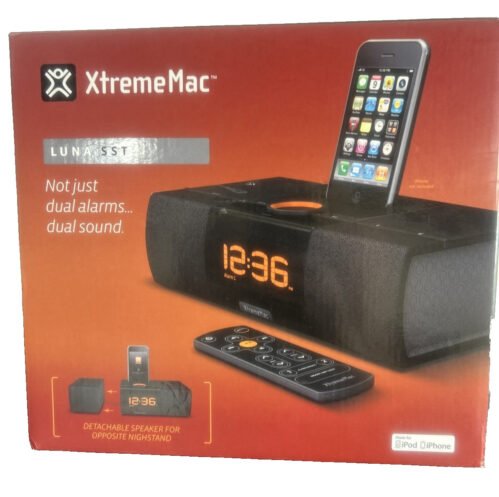 XtremeMac Luna SST IPU-LSS-11 Dual Alarm Clock 30-PIN Dock Compatible w/Apple