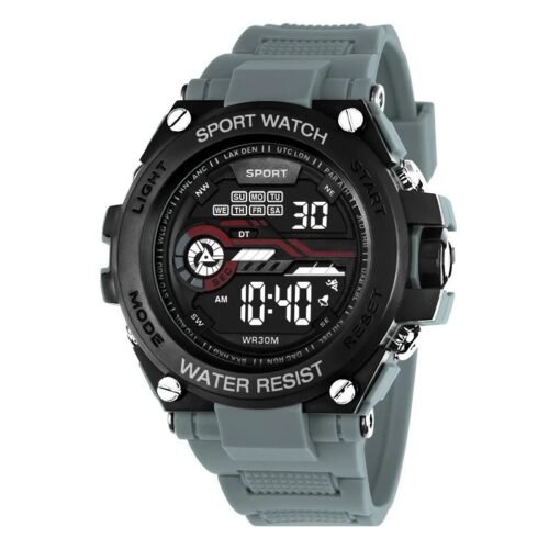 YIKAZE Men's Sports Multifunction LED Digital Military Watch 3ATM Alarm Silicon