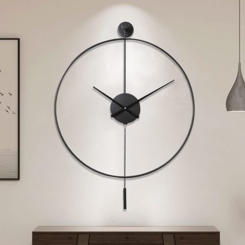 YISITEONE Classical Large Decorative Wall Clock with Pendulum, Modern Non-Tic...