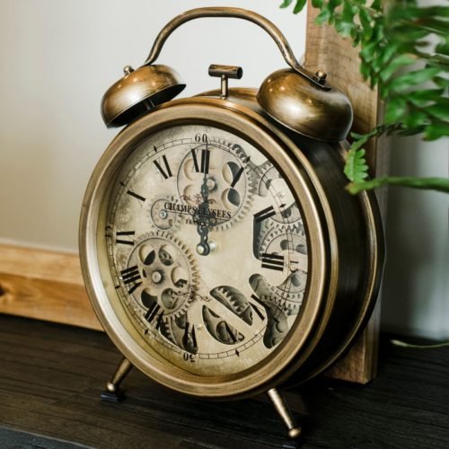 Yosemite Home Decor Gears Table Top Clock - 13 x 10 x 3 Bronze/Gold 13 x 10 x 3