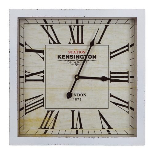 Yosemite Home Decor Square Skip Wall Clock White N/A