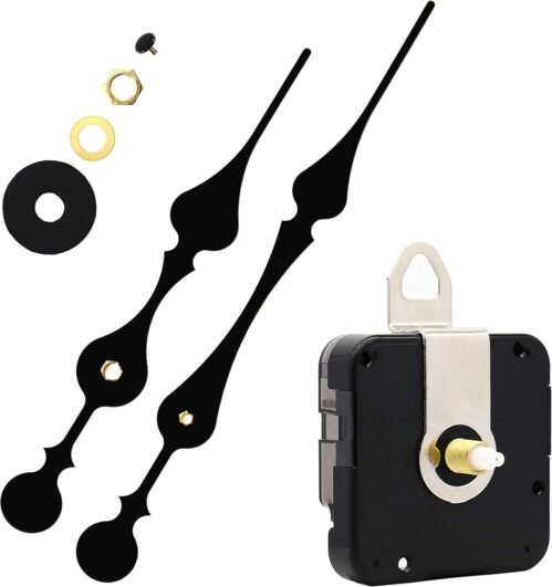 Youngtown 12888 Quartz DIY Wall Clock 41/64 inch total shaft length, Black