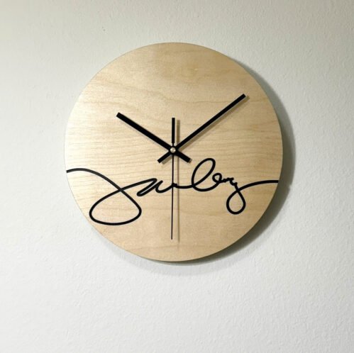 Your Own Signature Wall Clock Personalized Minimalist Custom Modern Art Decor