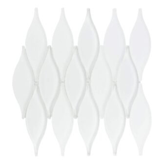 Zeille Ice White 5 in. x 6.5 in. Unique Shape Glossy Smooth...