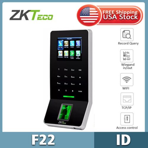 ZKTeco F22 2.4-inch Touch ID Wi-Fi Fingerprint Time Clock Access Control Machine