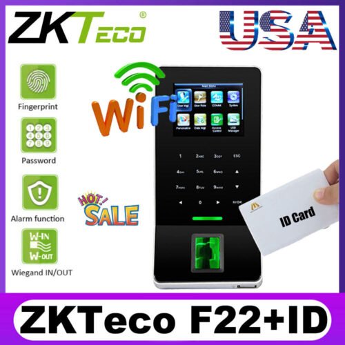 ZKTeco F22 WiFi + ID Fingerprint Access Control Attendance Clock 2.4-inch Screen