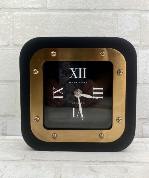 Zodax Mark Lane Black Table Desk & Shelf Clock 6.5" x 6.5" x 2" depth