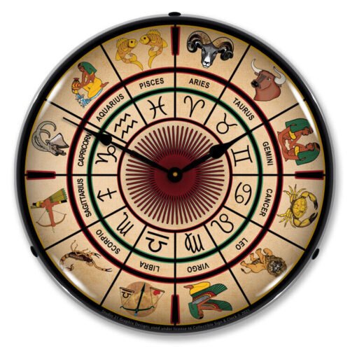 Zodiac Signs Chart 1 LED Backlit Clock
