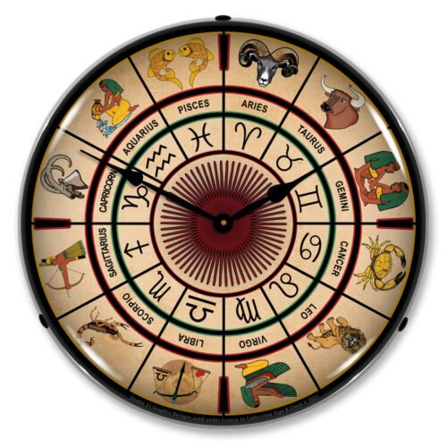 Zodiac Signs Chart 1 LED Backlit Clock